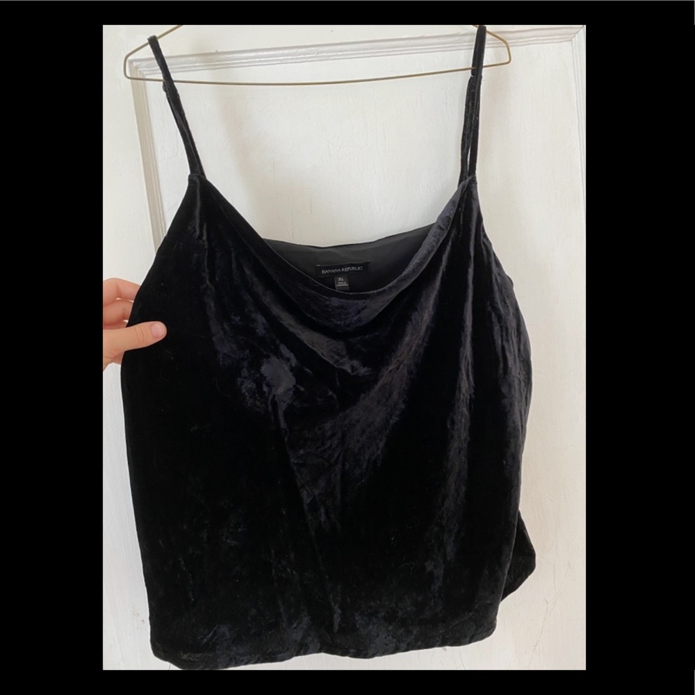 Black Velvet Cowl Neck Tank